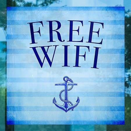 Cgsignlab | פסים wifi -nautical בחינם נצמד חלון | 5 x5